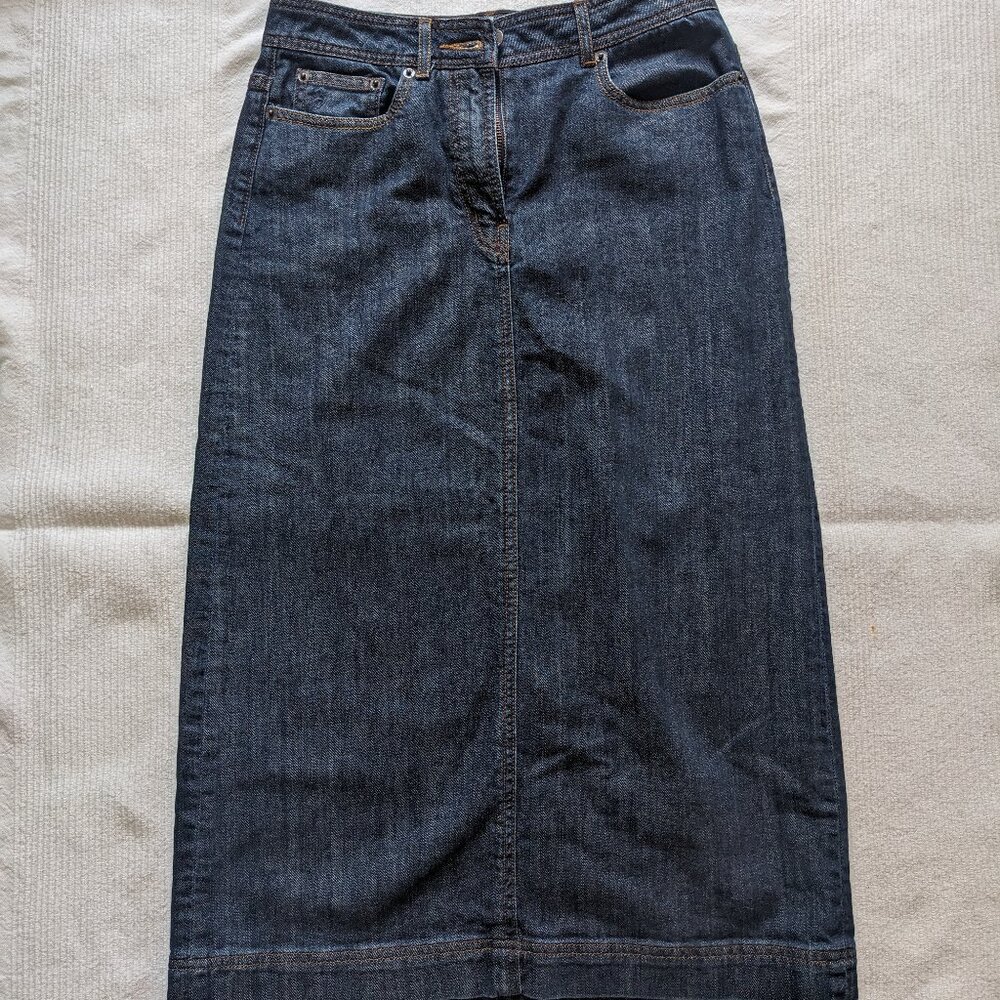 Boden denim midi skirt